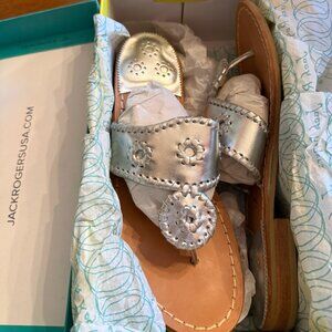 Jack Rogers silver Hampton slide